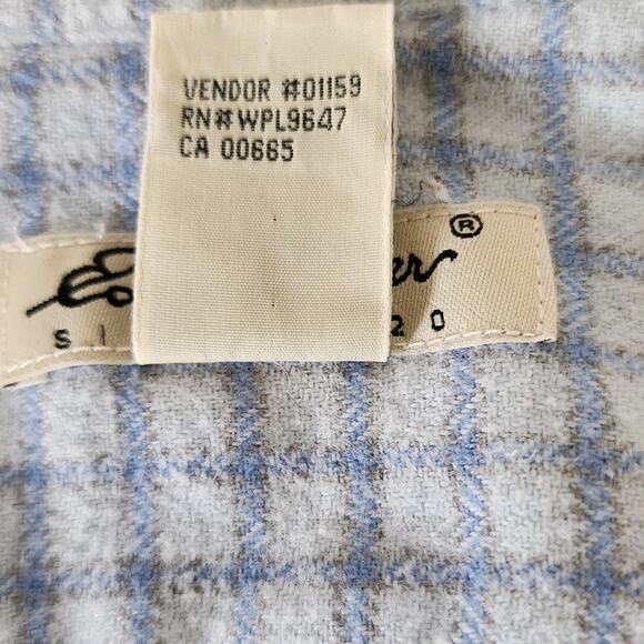 Eddie Bauer Two Tone Blue  Long Sleeve Plaid 100 % Cotton Flannel Shirt W Med - Picture 8 of 11